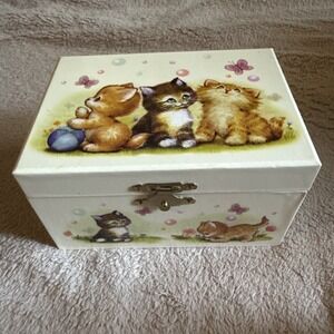Childrens Little Kittens Musical Jewelry box -MUSIC DOESN'T PLAY- Free Ship